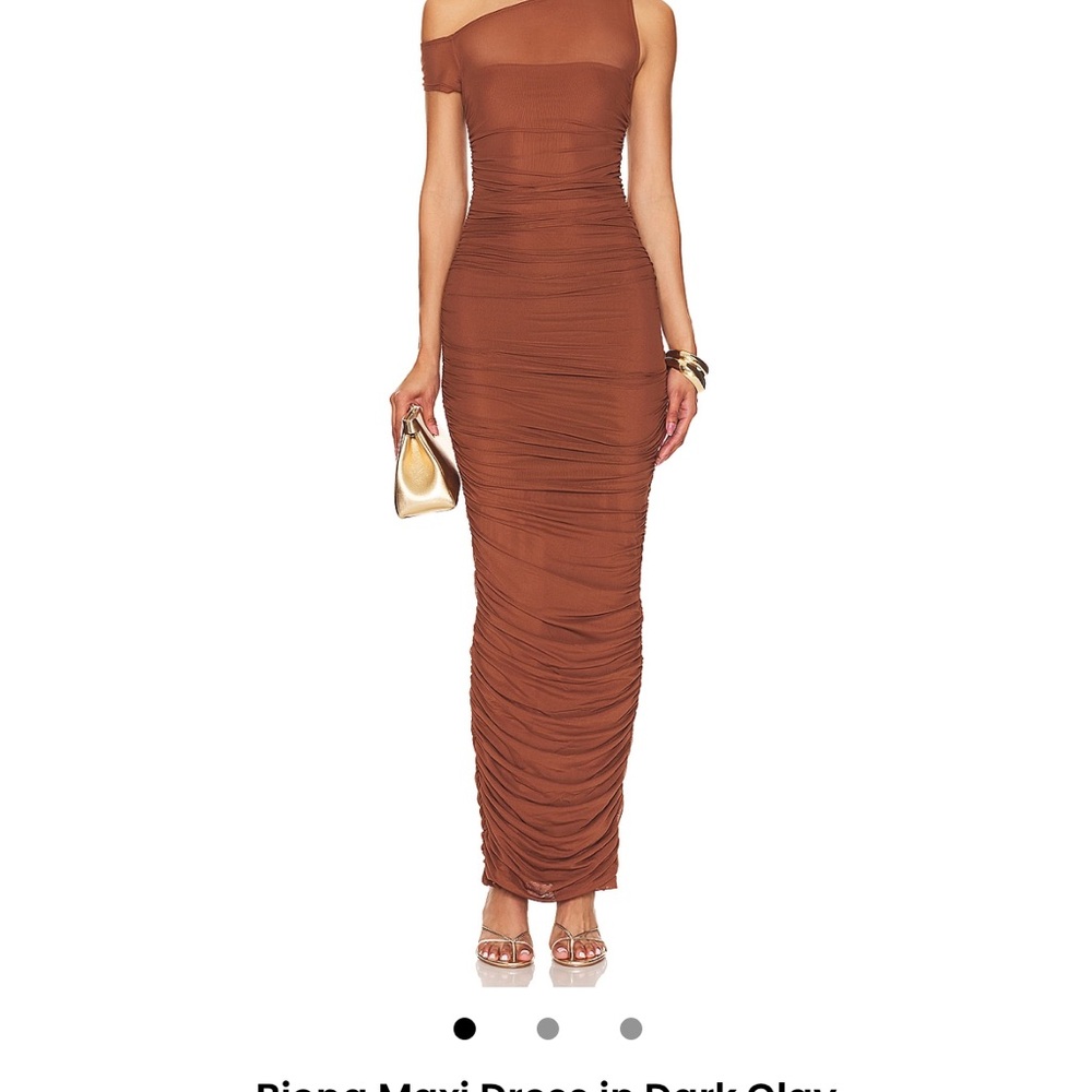 AFRM One-Shoulder Brown Maxi Dress